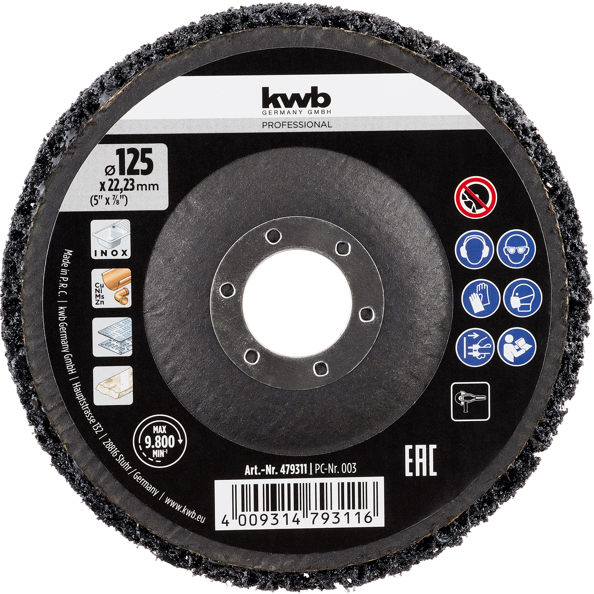 Reinigungsscheibe gekröpft Ø 125 mm