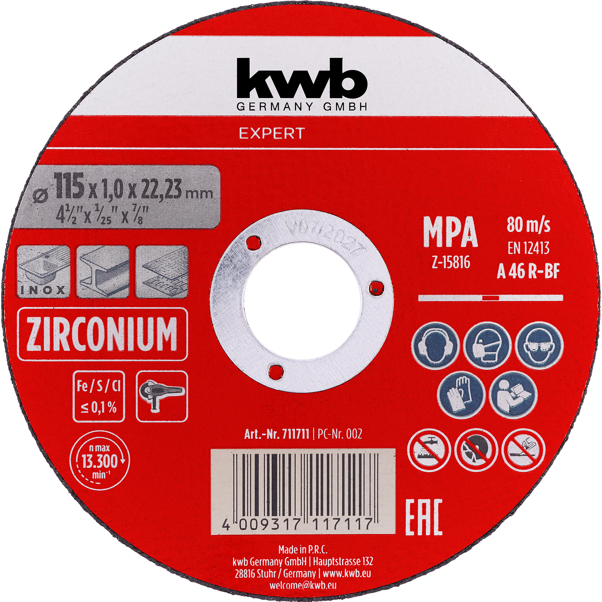 Inox-Gewebetrennscheibe für Metall Ø 115 x 1 mm