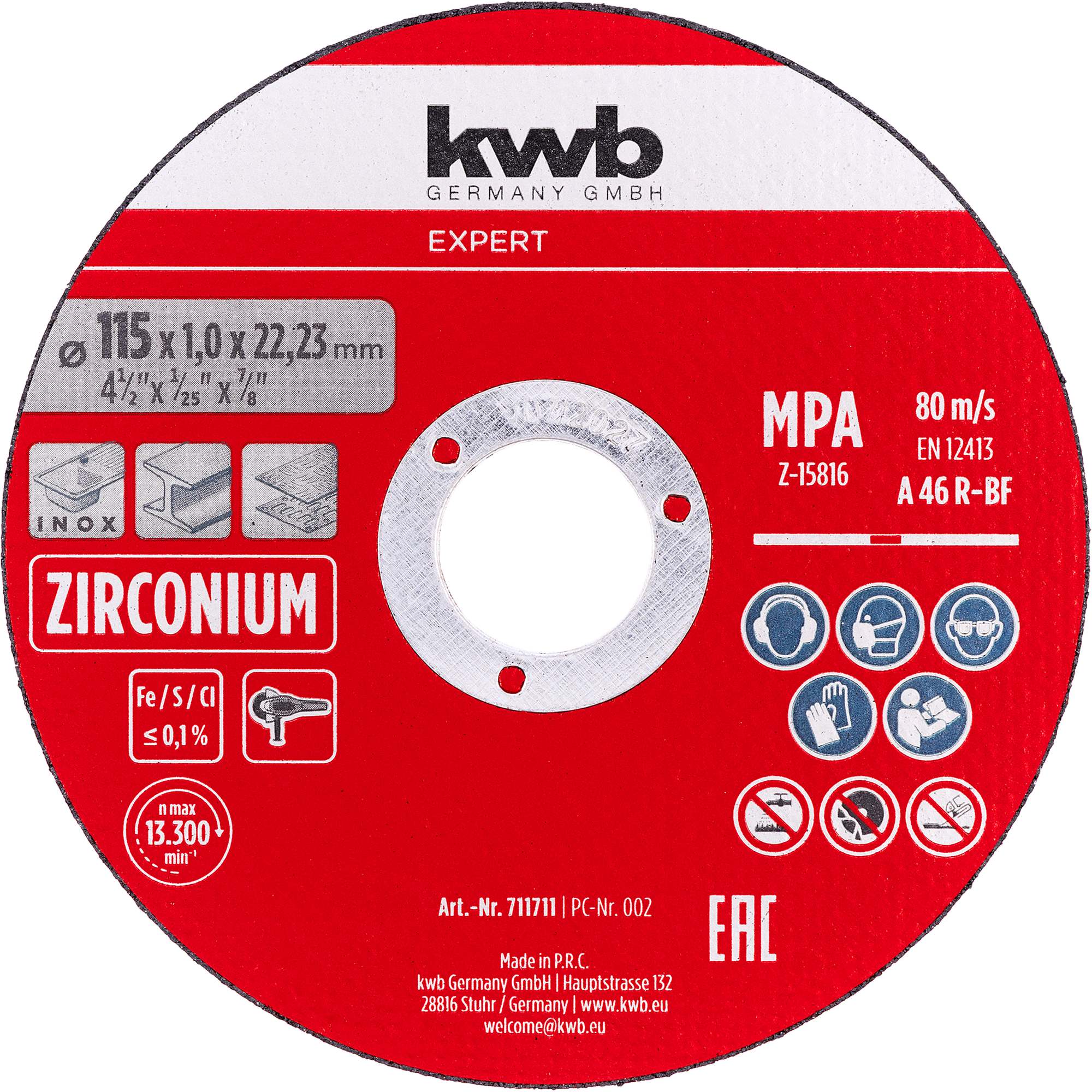 Inox-Gewebetrennscheiben-Set für Metall Ø 115 x 1 mm 10-teilig