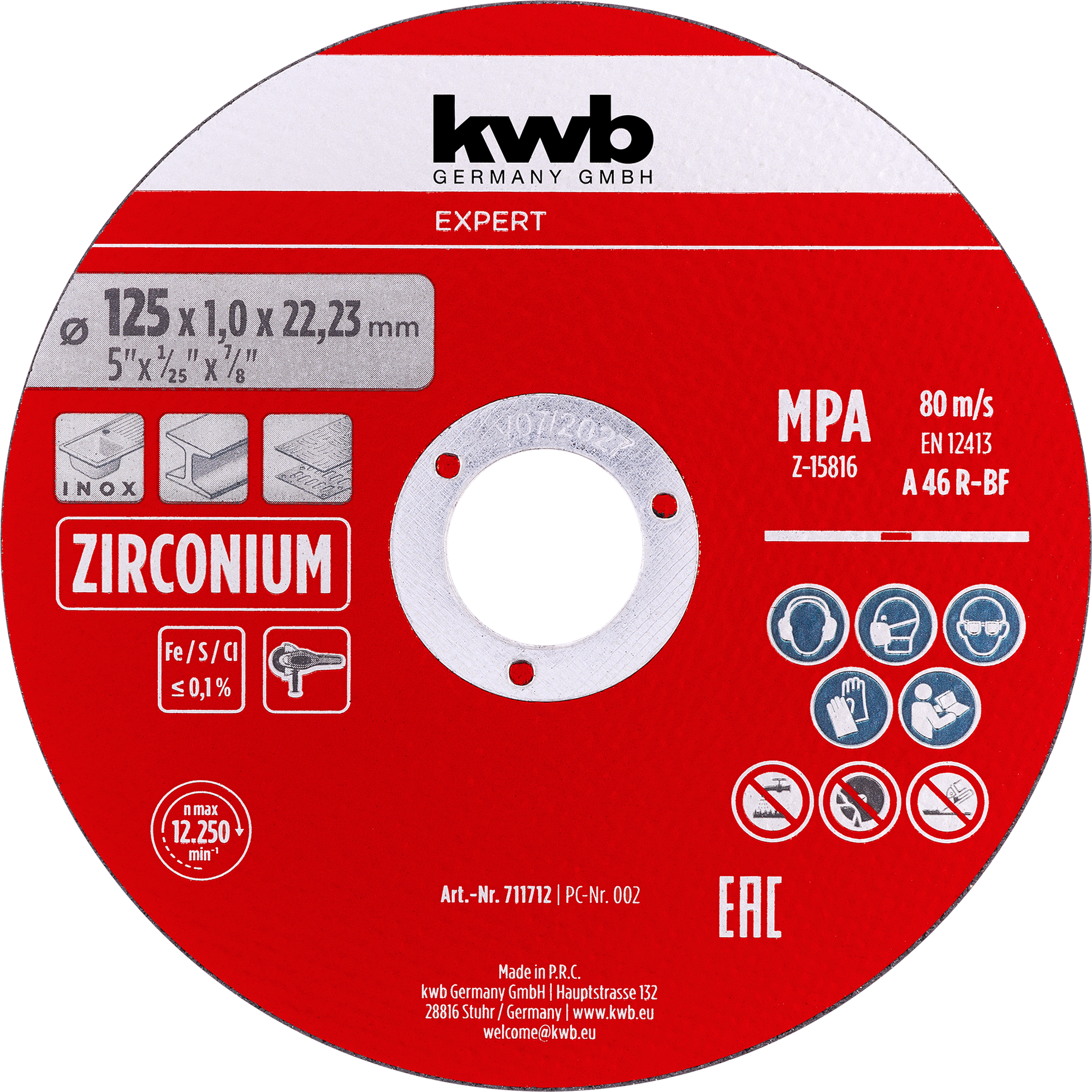 Inox-Gewebetrennscheiben-Set für Metal Ø 125 x 1 mm 10-teilig