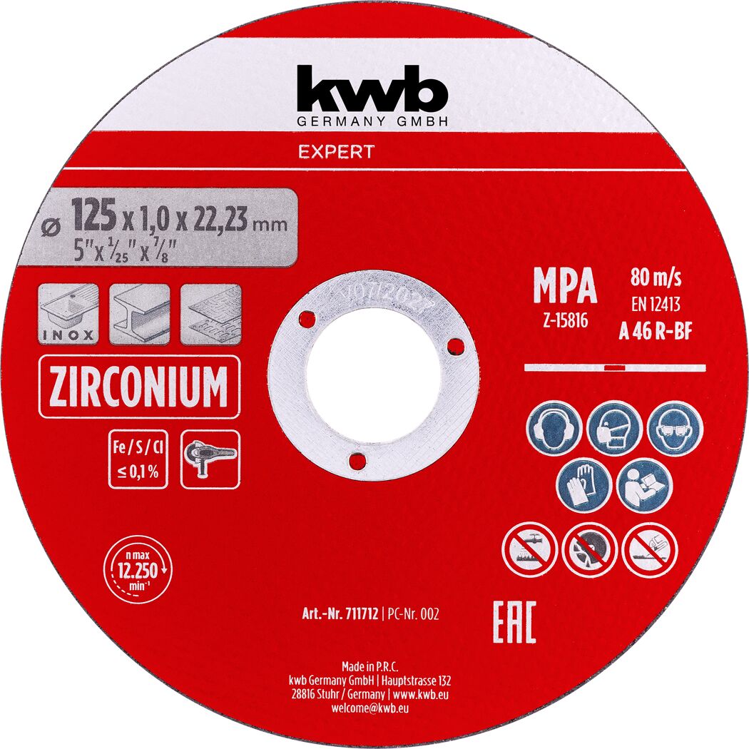Inox-Gewebetrennscheiben-Set für Metal Ø 125 x 1 mm 10-teilig