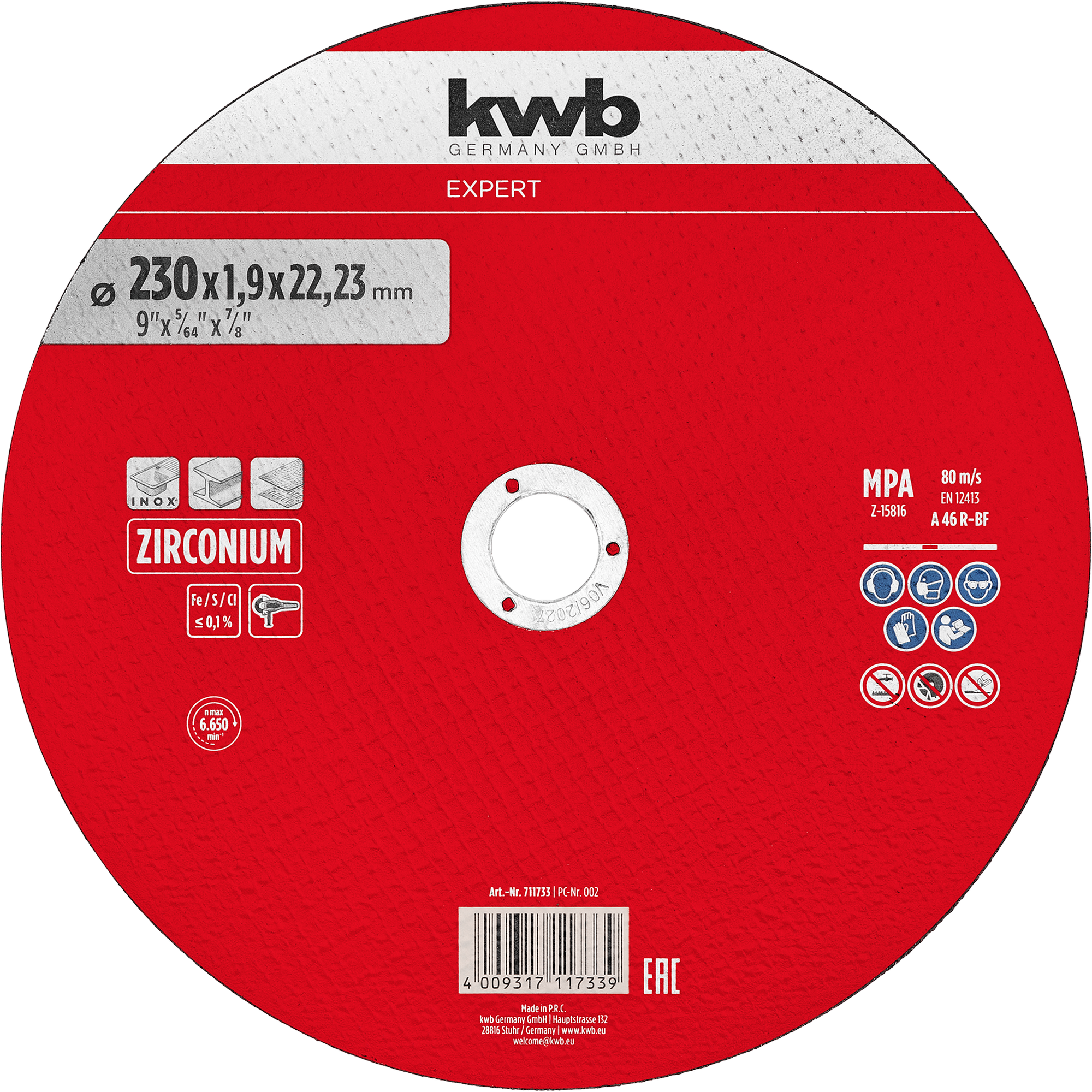 Inox-Gewebetrennscheibe für Metall Ø 230 x 2 mm