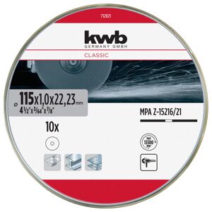 Inox-Gewebetrennscheiben-Set für Metall Ø 115 x 1 mm 10-teilig