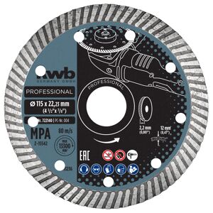 Diamant-Trennscheibe mit Turborand für Trockenschliff Ø 115 x 1,4 mm