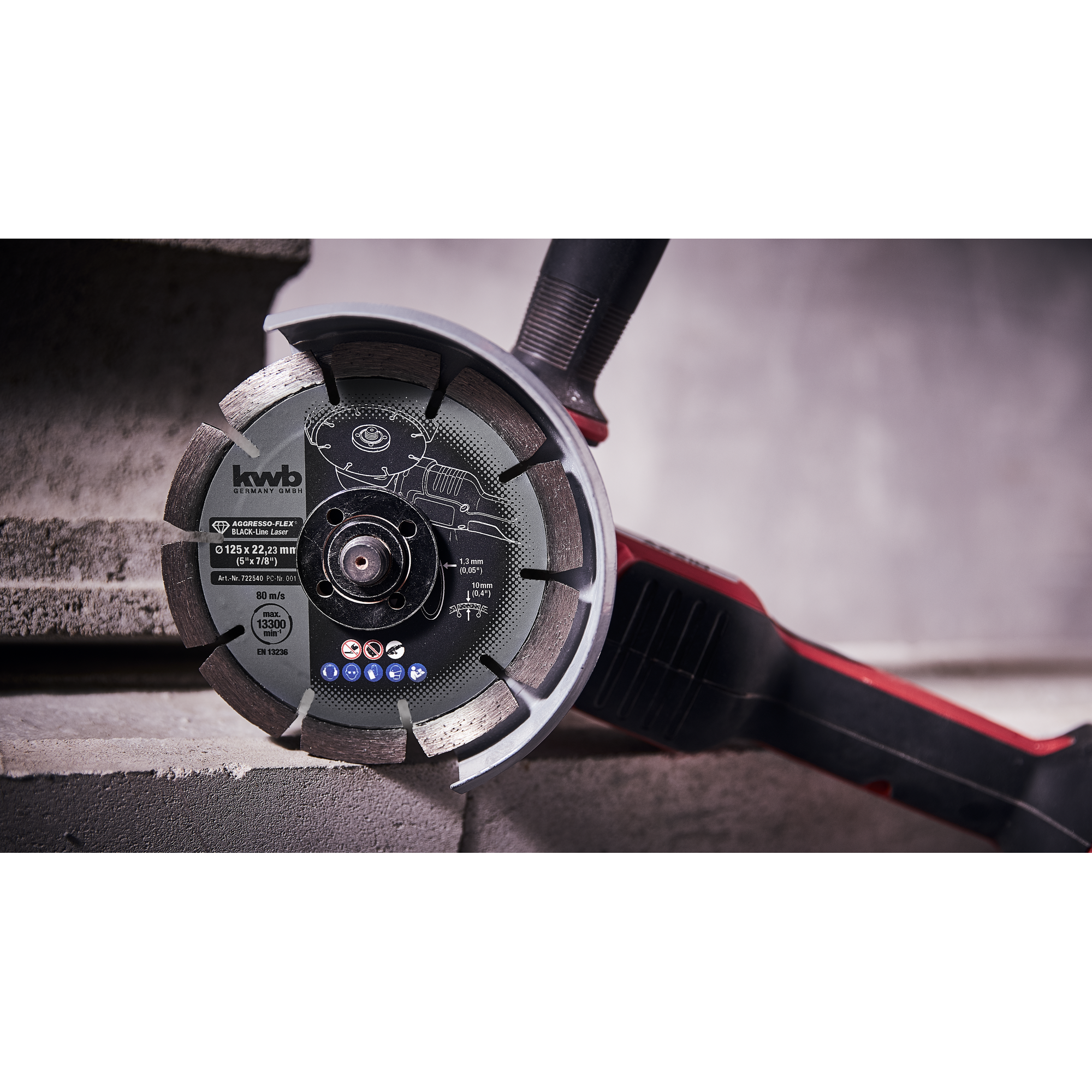 Diamant-Trennscheibe mit Segmentrand für Trockenschliff Ø 125 x 1,4 mm