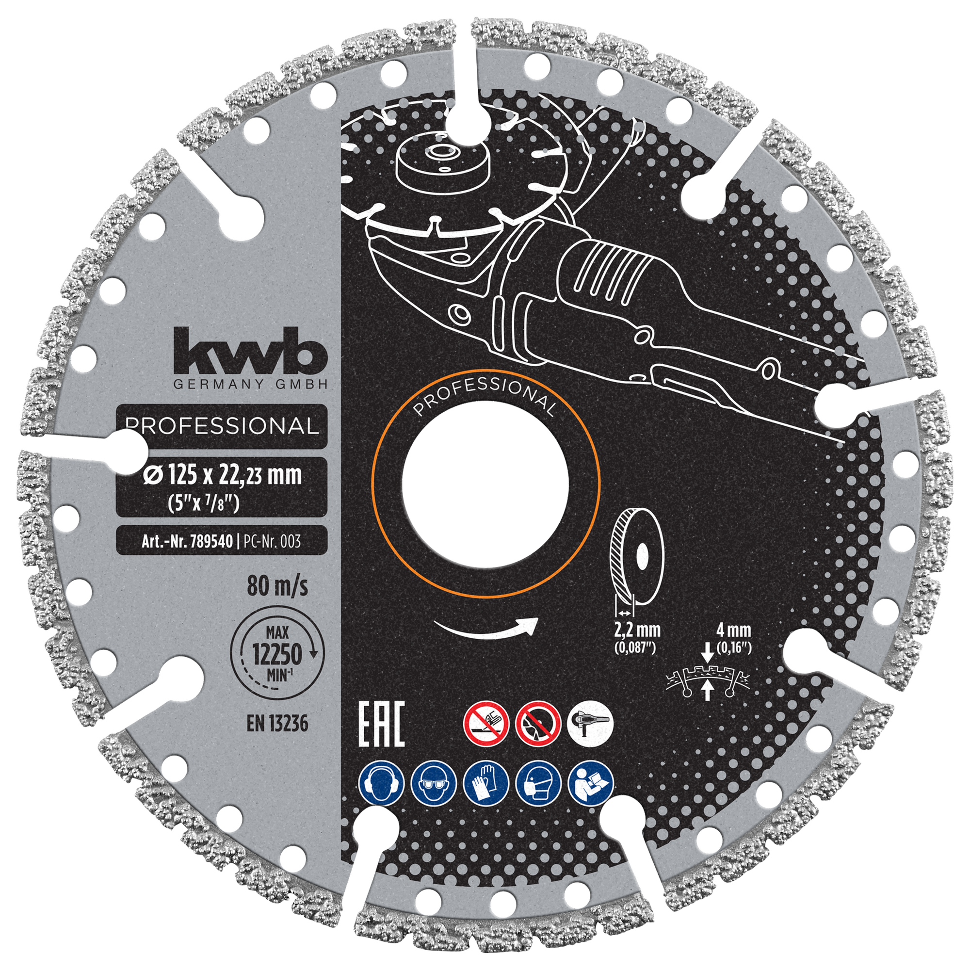 Diamant-Trennscheibe 'Multicut' mit Segmentrand Ø 125 x 1,4 mm