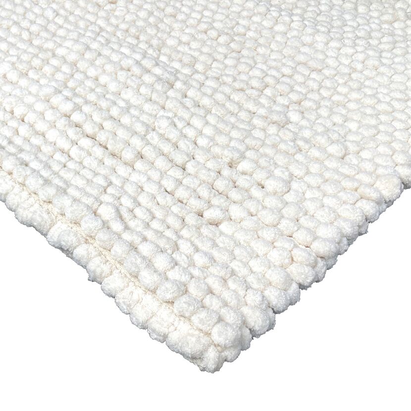 Badteppich 'Beads' cremefarben 60 x 90 cm