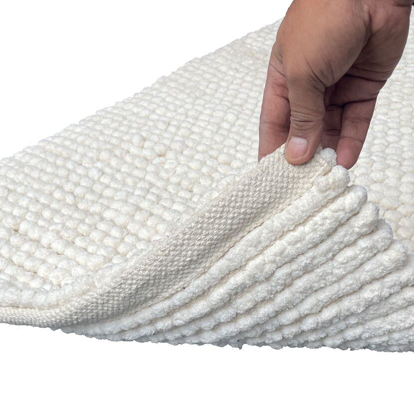 Badteppich 'Beads' cremefarben 60 x 90 cm