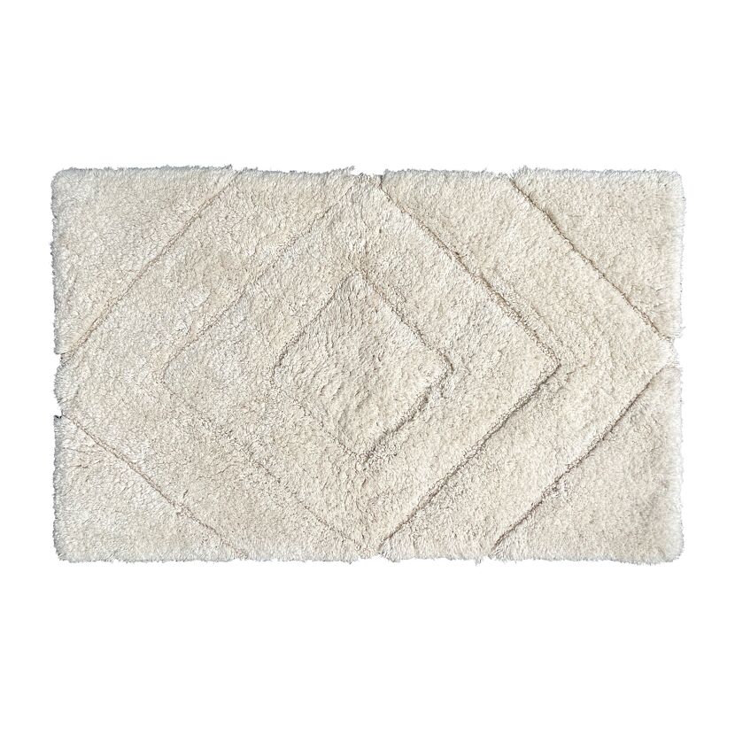 Badteppich 'Boho' cremefarben 50 x 80 cm