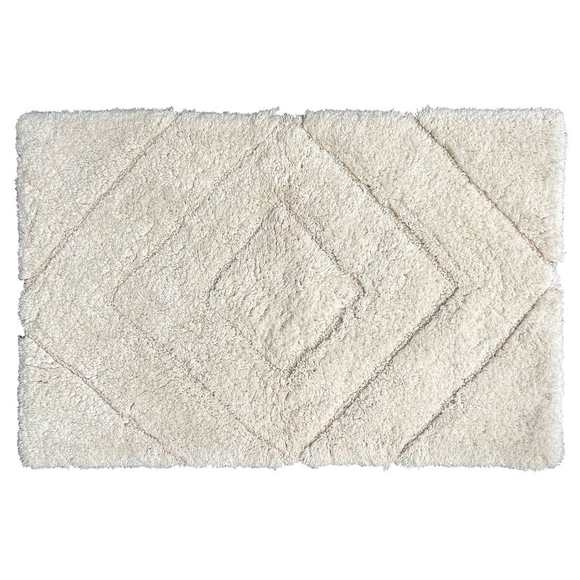 Badteppich 'Boho' cremefarben 60 x 90 cm