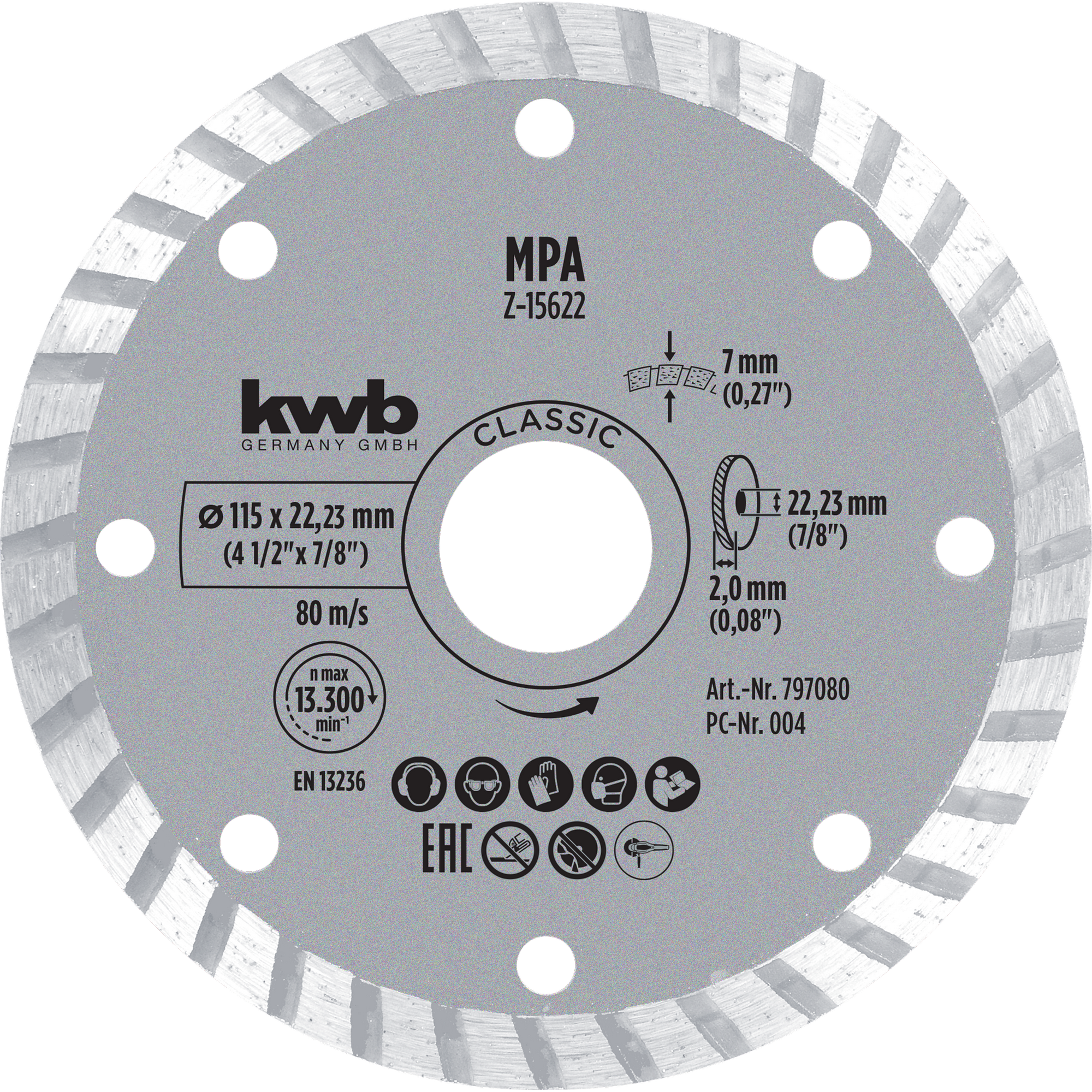 Diamant-Trennscheiben-Set für Stein Ø 115 x 1,2 mm 3-teilig