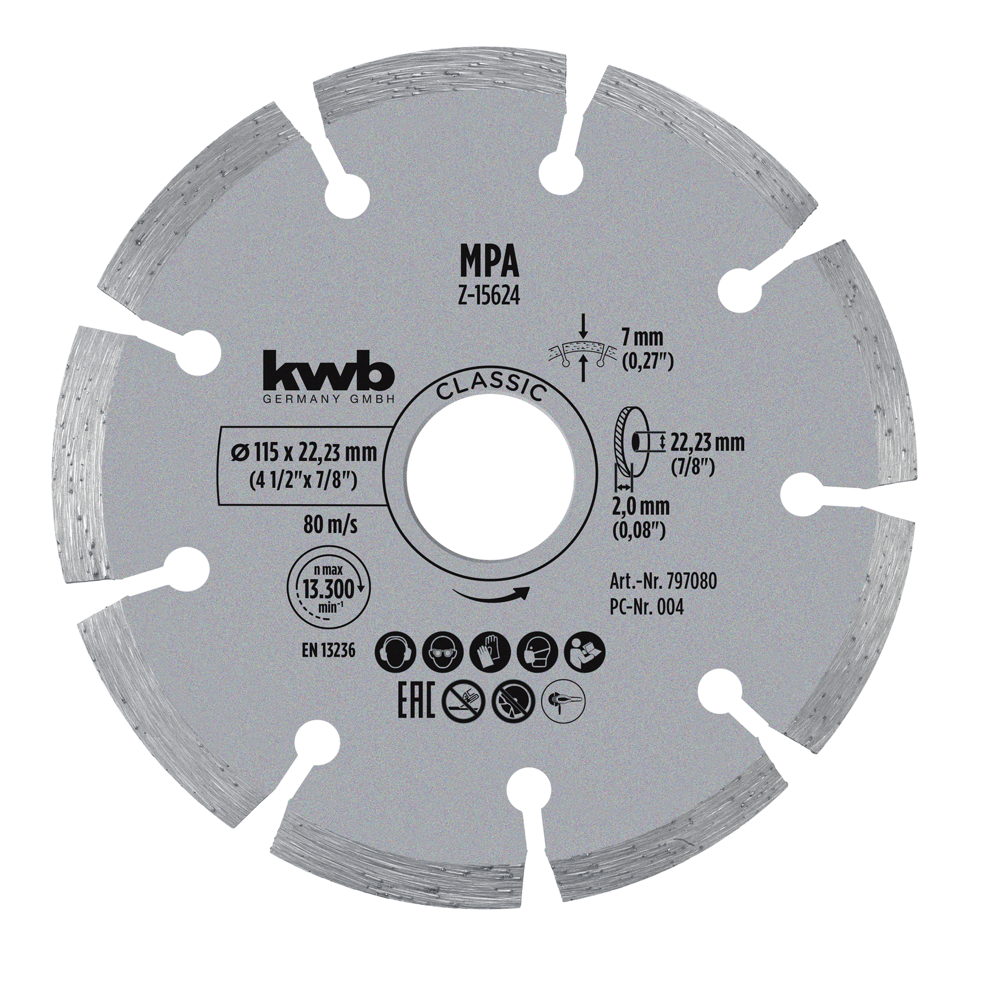 Diamant-Trennscheiben-Set für Stein Ø 115 x 1,2 mm 3-teilig
