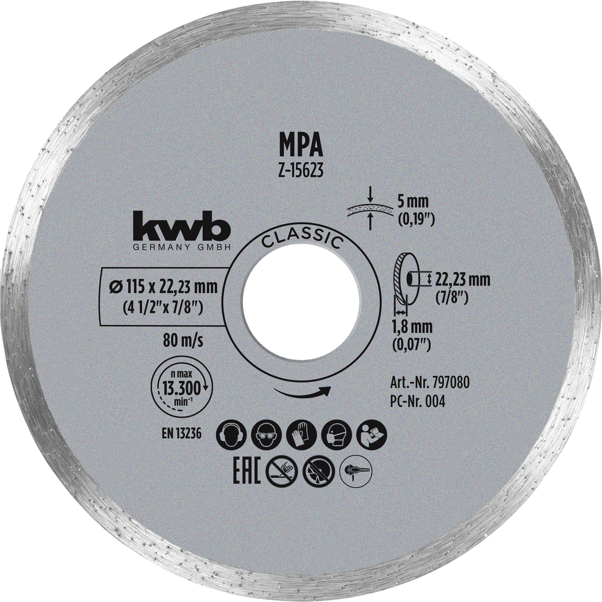 Diamant-Trennscheiben-Set für Stein Ø 115 x 1,2 mm 3-teilig