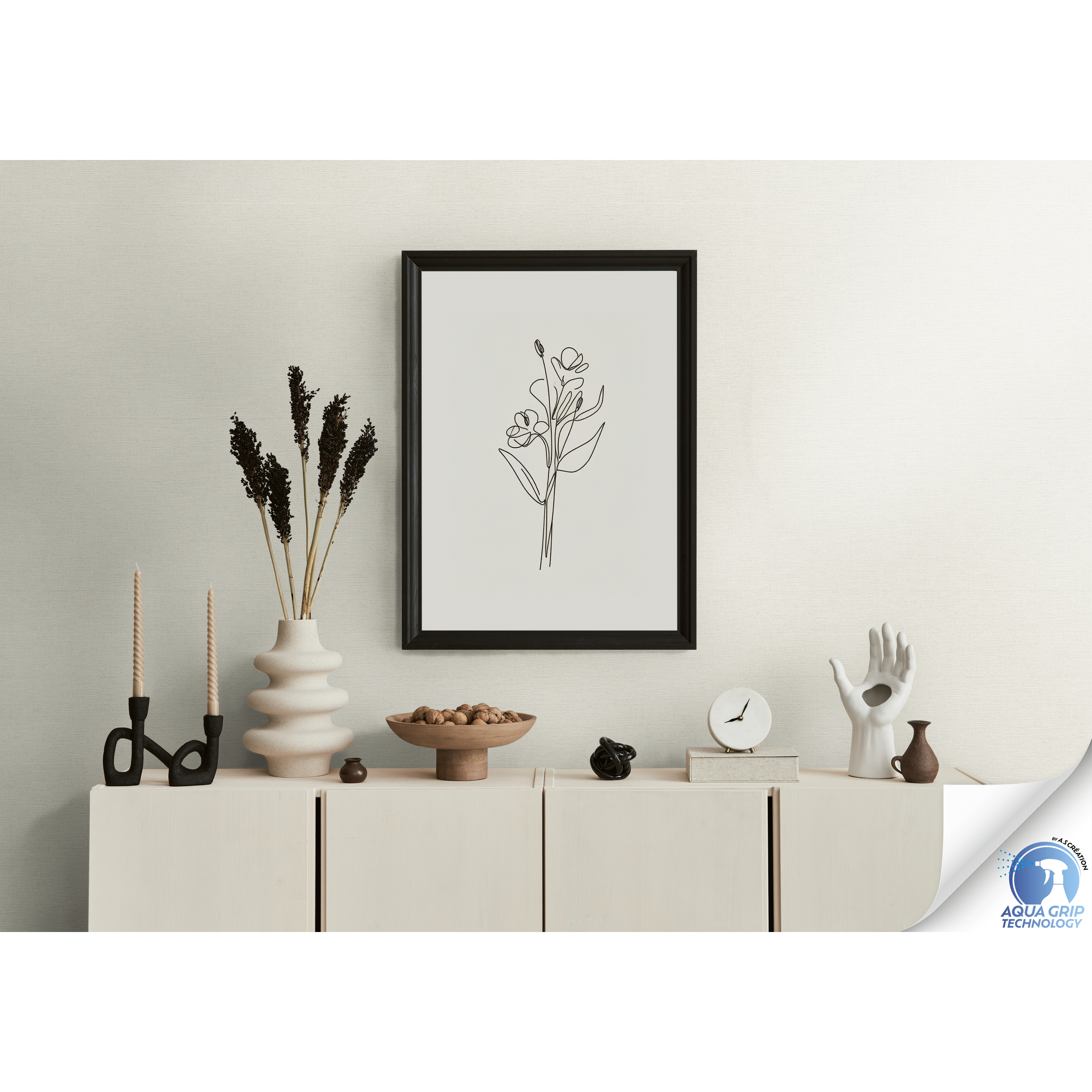 Vliestapete 'Wow' Uni cremefarben 10,05 x 0,53 m