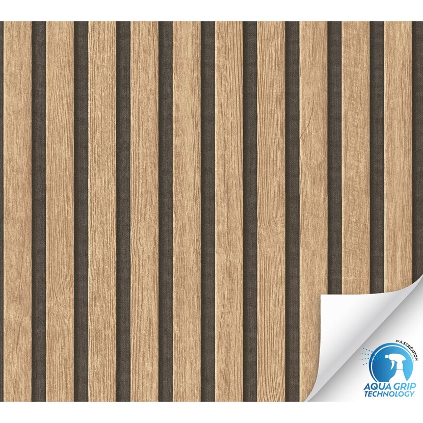 Vliestapete 'Wow' Holzpaneel braun 10,05 x 0,53 m