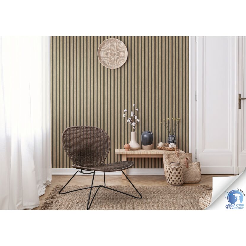 Vliestapete 'Wow' Holzpaneel braun 10,05 x 0,53 m
