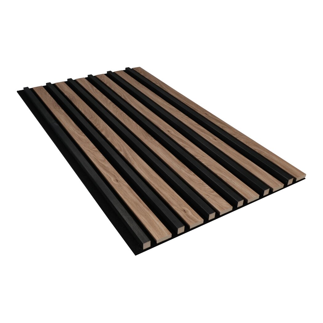 Akustikpaneel 3D 'Amalfi' Eiche/anthrazit 2400 x 561 x 25 mm