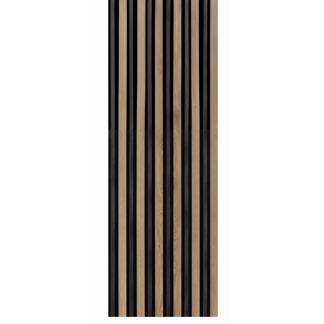 Akustikpaneel 3D 'Amalfi' Eiche/anthrazit 2400 x 561 x 25 mm