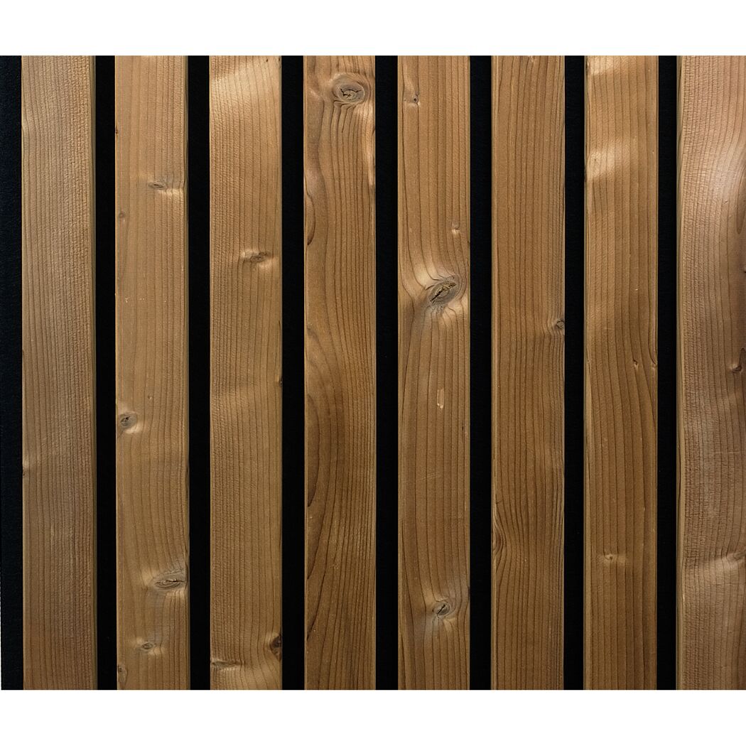 Outdoor-Akustikpaneel 'HydroLine' Thermo-Fichte gehobelte Oberfläche 2400 x 561 x 19 mm