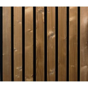 Outdoor-Akustikpaneel 'HydroLine' Thermo-Fichte gehobelte Oberfläche 2400 x 561 x 19 mm