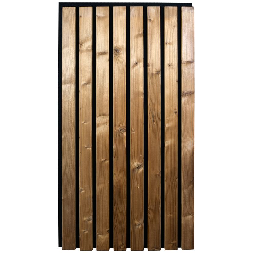 Outdoor-Akustikpaneel 'HydroLine' Thermo-Fichte gehobelte Oberfläche 2400 x 561 x 19 mm