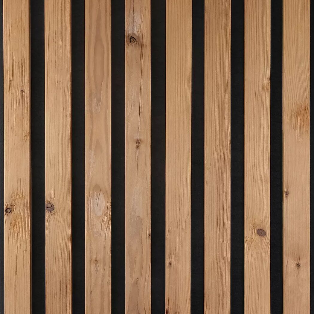 Outdoor-Akustik-Paneel 'HydroLine' Thermo Fichte gehackt  2400 x 561 x 19 mm