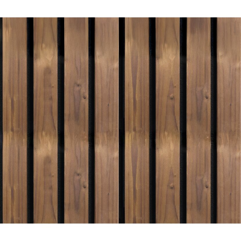 Outdoor-Akustikpaneel 'HydroLine' Thermo-Fichte marone geölt 2380 x 561 x 25 mm