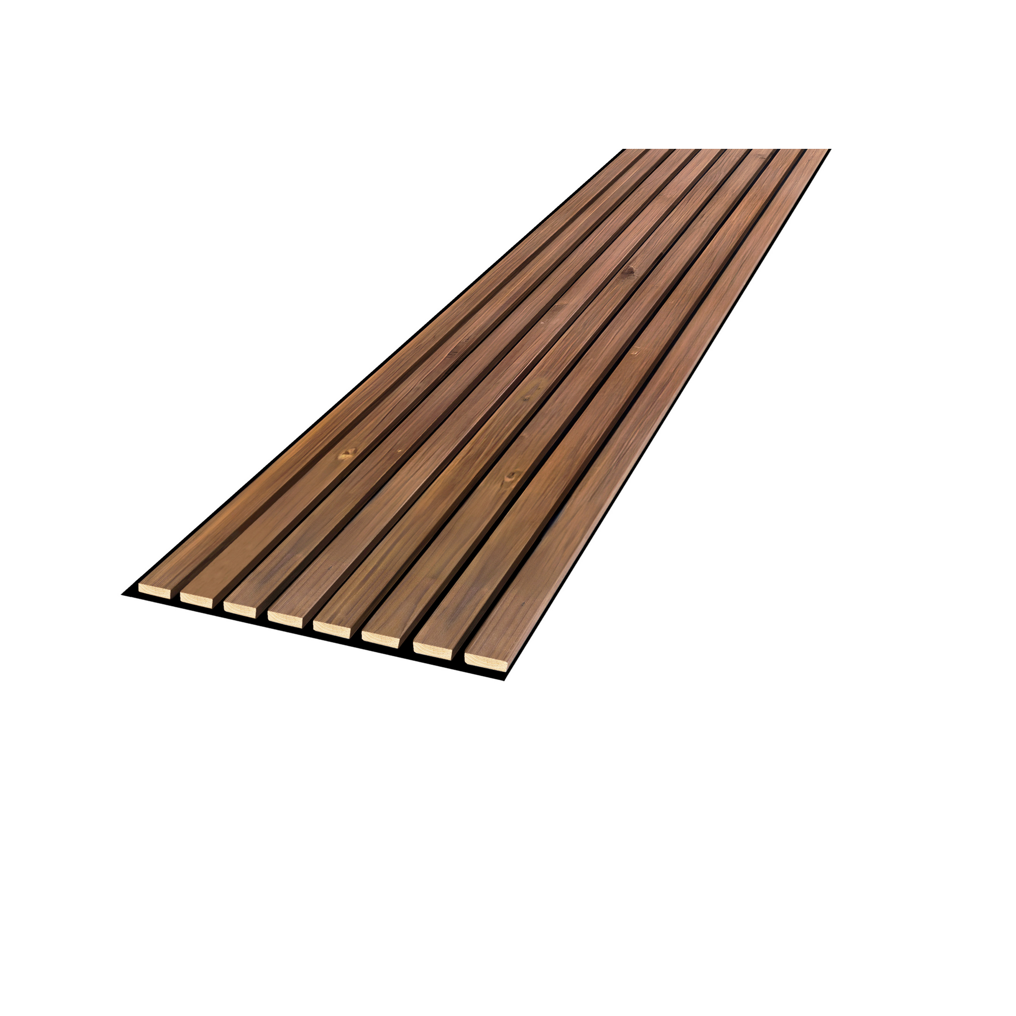 Outdoor-Akustikpaneel 'HydroLine' Thermo-Fichte marone geölt 2400 x 561 x 19 mm