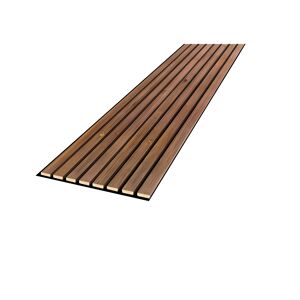 Outdoor-Akustikpaneel 'HydroLine' Thermo-Fichte marone geölt 2380 x 561 x 25 mm
