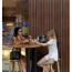 Outdoor-Akustikpaneel 'HydroLine' Thermo-Fichte marone geölt 2400 x 561 x 19 mm