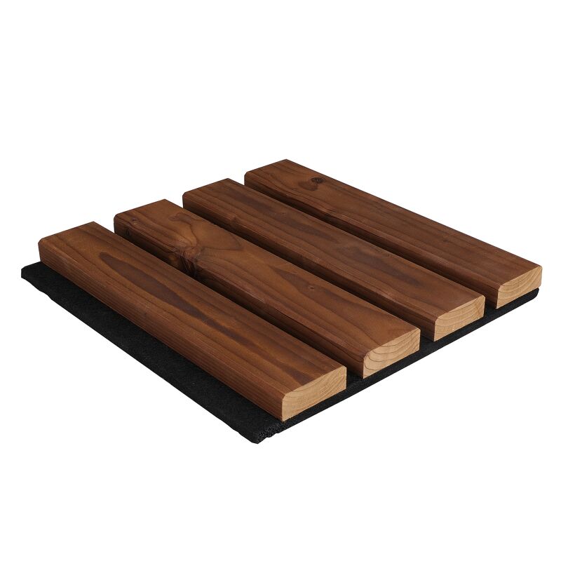 Outdoor-Akustikpaneel 'HydroLine' Thermo-Fichte marone geölt 2380 x 561 x 25 mm