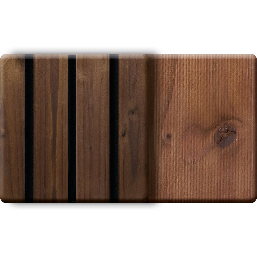 Outdoor-Akustikpaneel 'HydroLine' Thermo-Fichte marone geölt 2380 x 561 x 25 mm