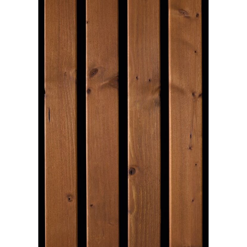 Outdoor-Akustikpaneel 'HydroLine' Thermo-Fichte marone geölt 2380 x 561 x 25 mm