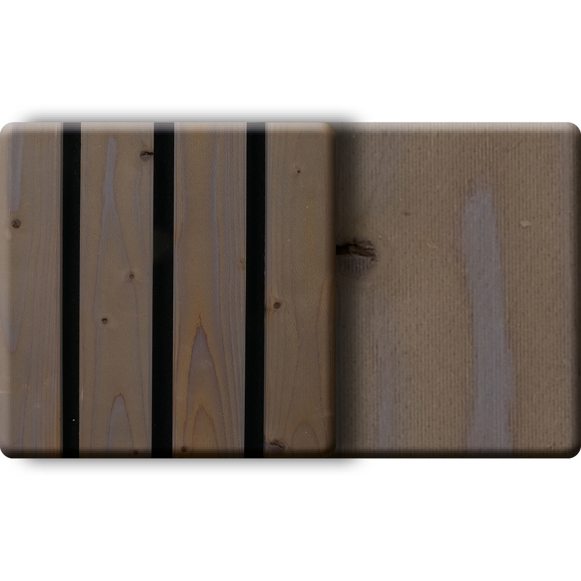 Outdoor-Akustikpaneel 'HydroLine' Thermo-Fichte basaltgrau geölt 2400 x 561 x 19 mm