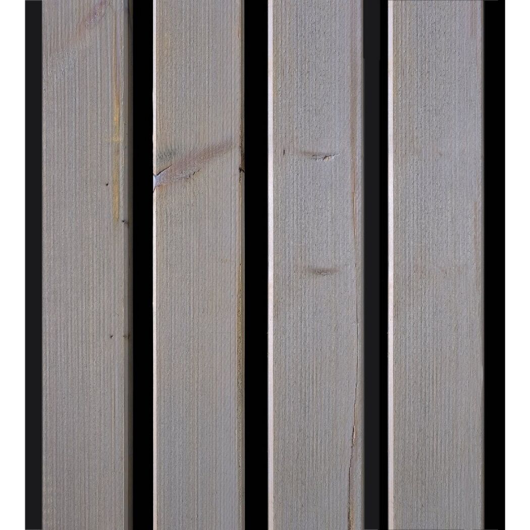 Outdoor-Akustik-Paneel 'HydroLine' Thermo Fichte geölt basaltgrau 2380 x 561 x 25 mm