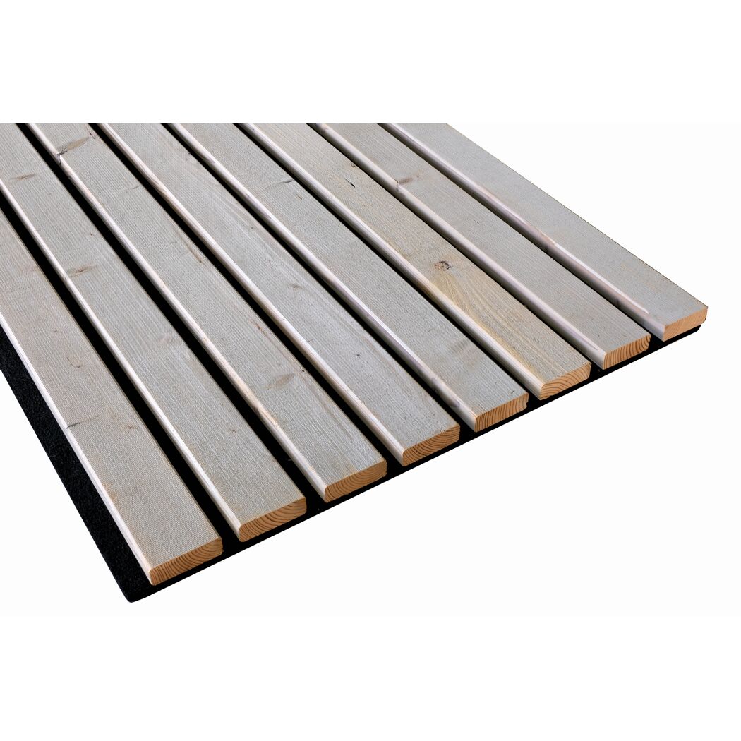 Outdoor-Akustik-Paneel 'HydroLine' Thermo Fichte geölt basaltgrau 2380 x 561 x 25 mm