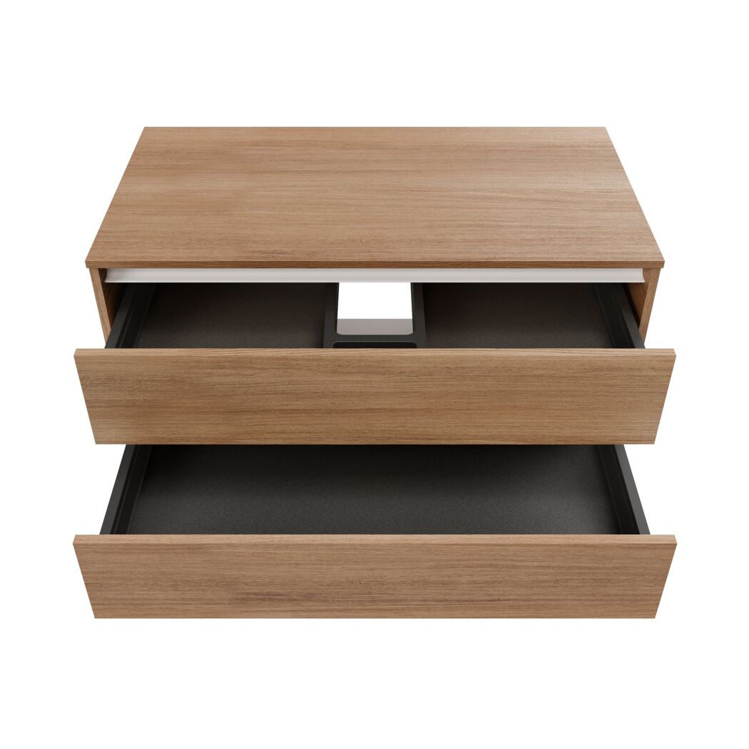 Waschtischunterschrank 'Vita' Eichefarben Braun/weiß 100 x 51,6 x 46,5 cm