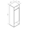 Midischrank 'Vita' Eichefarben Braun rechts 40,2 x 125,7 x 32 cm