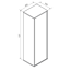 Midischrank 'Vita' Eichefarben Braun links 40,2 x 125,7 x 32 cm