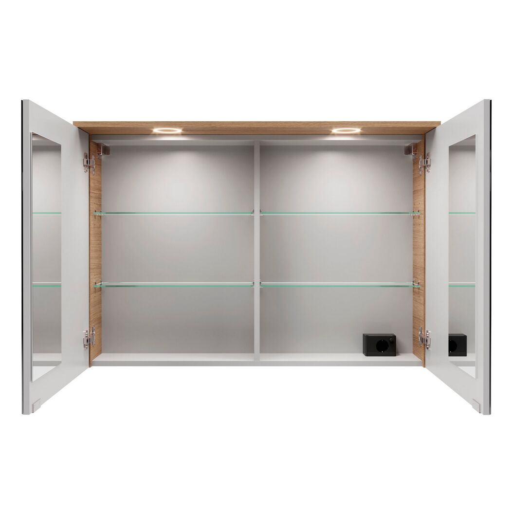 Spiegelschrank 'Vita' Eichefarben Braun 100,2 x 69,6 x 26,5 cm