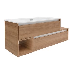 Waschtischunterschrank 'Vita' Eichefarben Braun/weiß links 128,5 x 50 x 46 cm