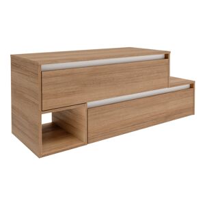 Waschtischunterschrank 'Vita' Eichefarben Braun/weiß links 128,7 x 51,6 x 46,5 cm