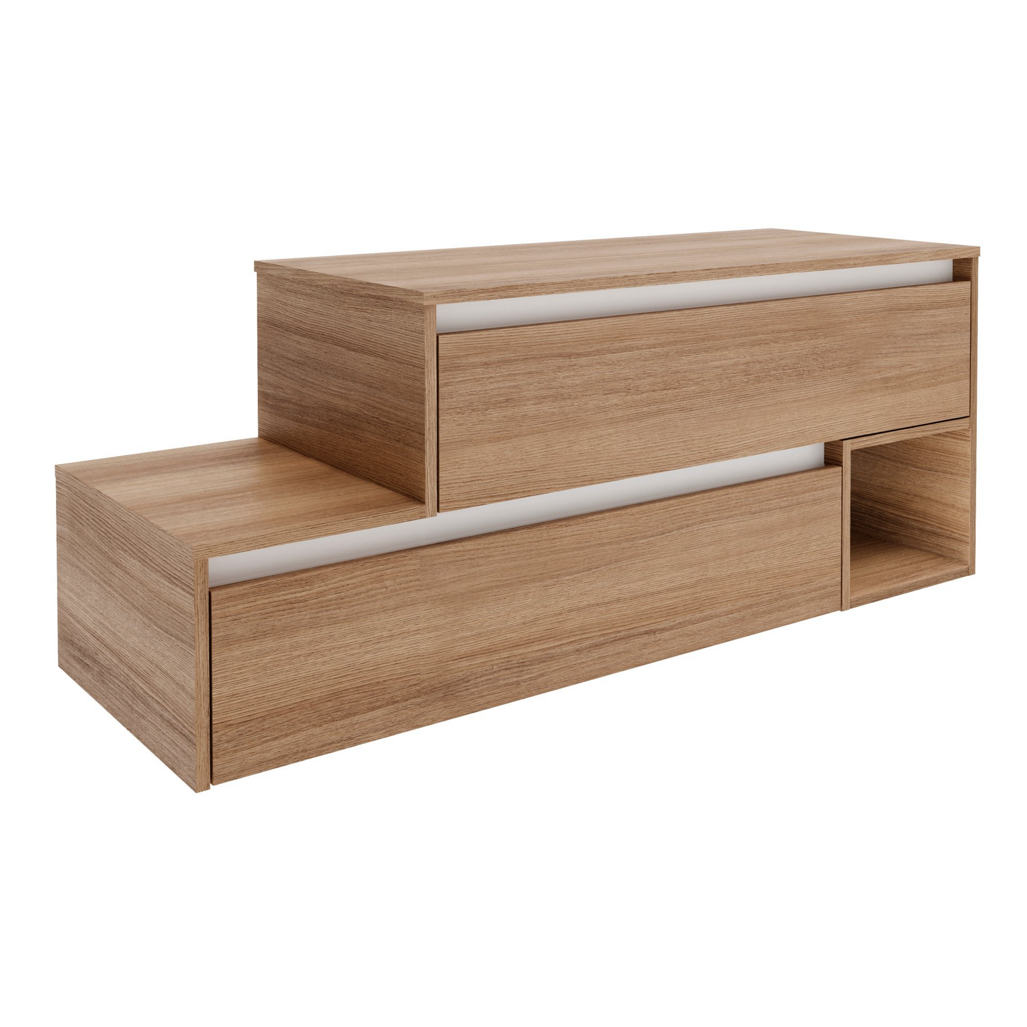 Waschtischunterschrank 'Vita' Eichefarben Braun/weiß rechts 128,7 x 51,6 x 46,5 cm