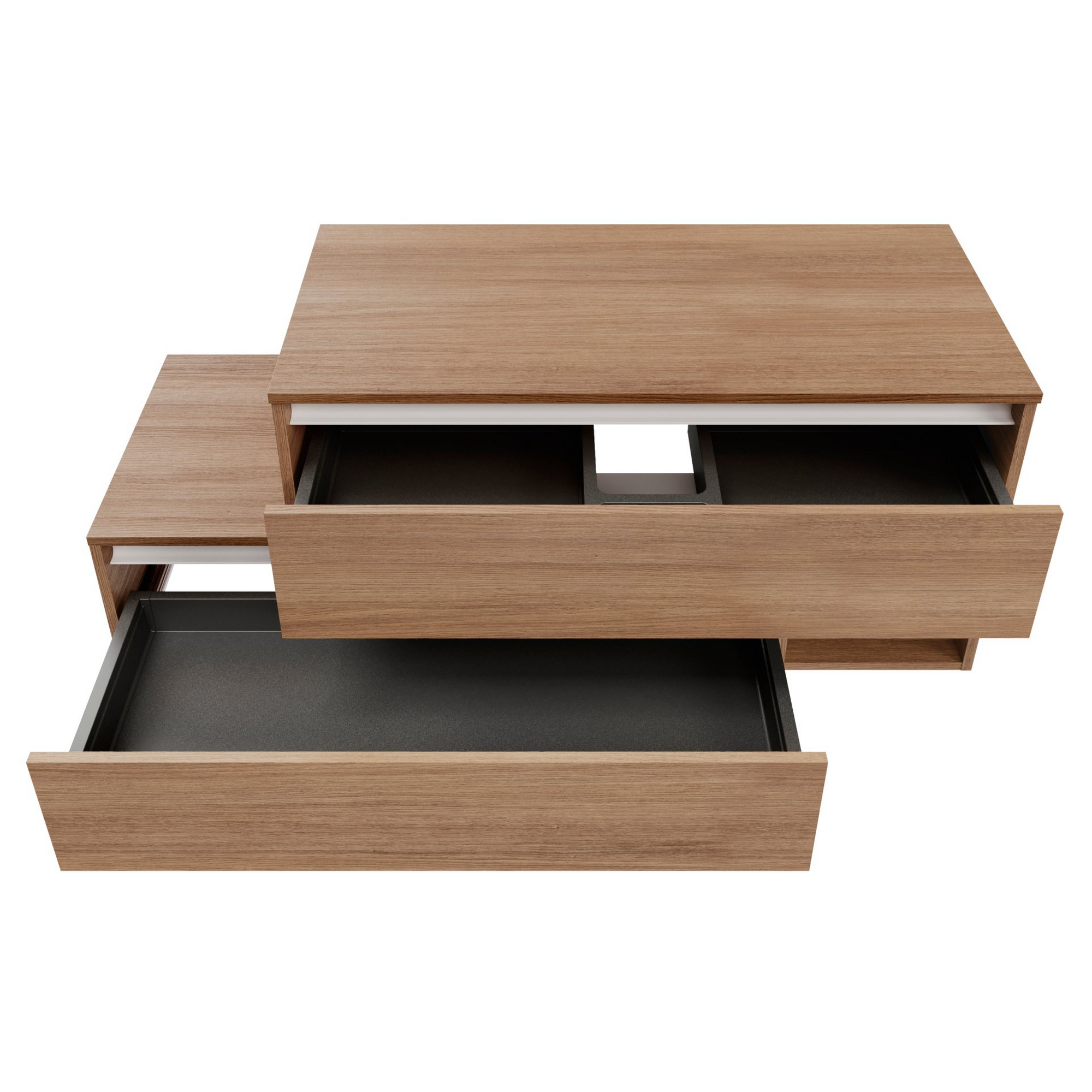 Waschtischunterschrank 'Vita' Eichefarben Braun/weiß rechts 128,7 x 51,6 x 46,5 cm