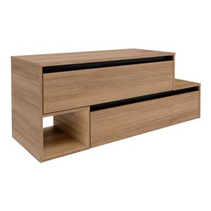 Waschtischunterschrank 'Vita' Eichefarben Braun/schwarz links 128,7 x 51,6 x 46,5 cm
