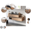 Waschtischunterschrank 'Vita' Eichefarben Braun/schwarz links 128,7 x 51,6 x 46,5 cm