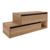 Waschtischunterschrank 'Vita' Eichefarben Braun/schwarz rechts 128,7 x 51,6 x 46,5 cm