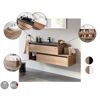 Waschtischunterschrank 'Vita' Eichefarben Braun/schwarz rechts 128,7 x 51,6 x 46,5 cm