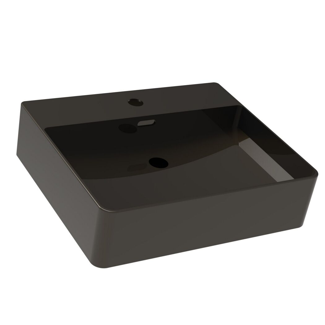 Aufsatz-Waschtisch 'Vita' Keramik schwarz 50 x 13 x 42 cm