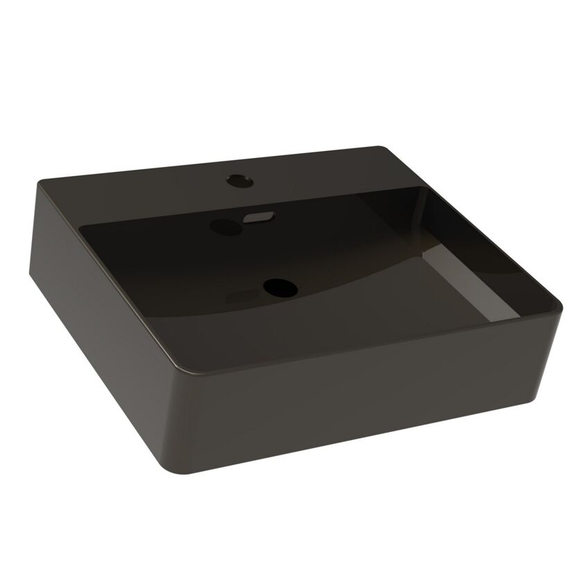 Aufsatz-Waschtisch 'Vita' Keramik schwarz 50 x 13 x 42 cm